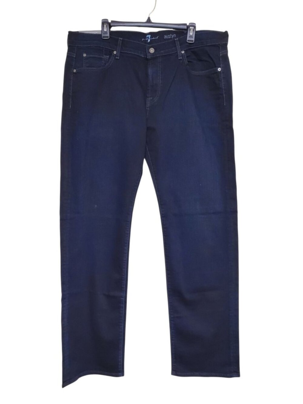 7 For All Mankind Austyn 7FAM BLCP Dark Indigo Relaxed Straight Leg Jeans NWT 40